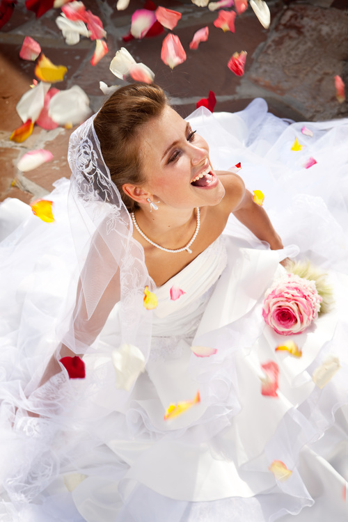 Bride wedding photos in different scenes Stock Photo 02