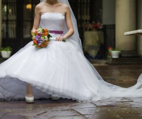 Bride wedding photos in different scenes Stock Photo 05