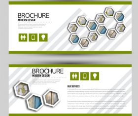 Brochure design with banners vector 01