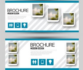 Brochure design with banners vector 02