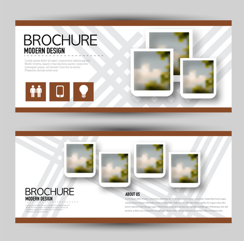 Brochure design with banners vector 03