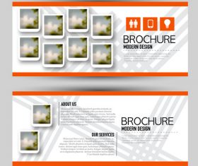 Brochure design with banners vector 04