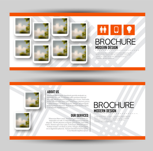 Brochure design with banners vector 04