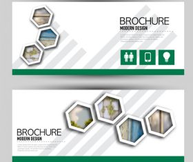 Brochure design with banners vector 07