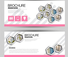 Brochure design with banners vector 08