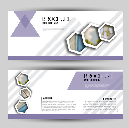 Brochure design with banners vector 09