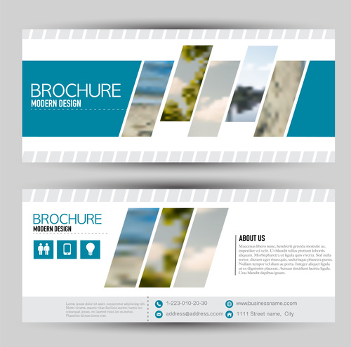 Brochure design with banners vector 10