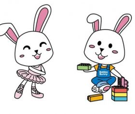 Bunny cartoon shape vector