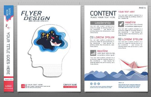 Business brochure flyer design template vector 01
