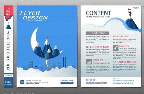 Business brochure flyer design template vector 02