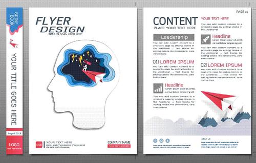 Business brochure flyer design template vector 03
