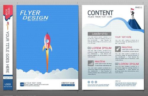 Business brochure flyer design template vector 04