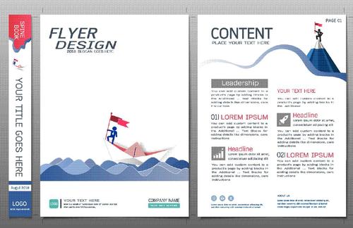 Business brochure flyer design template vector 05