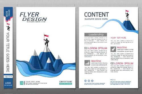 Business brochure flyer design template vector 06