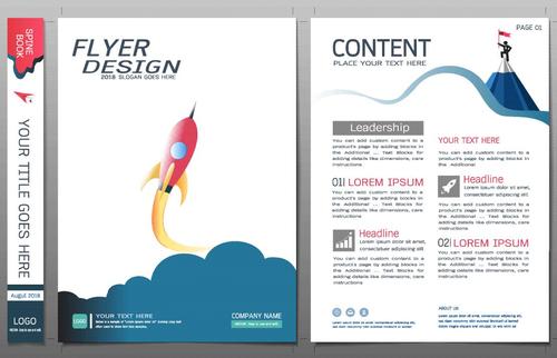 Business brochure flyer design template vector 07