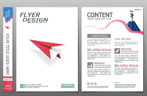 Business brochure flyer design template vector 08