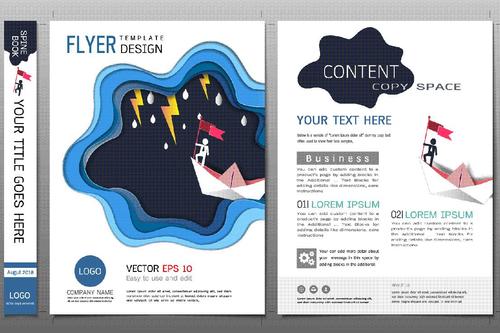 Business brochure flyer design template vector 09