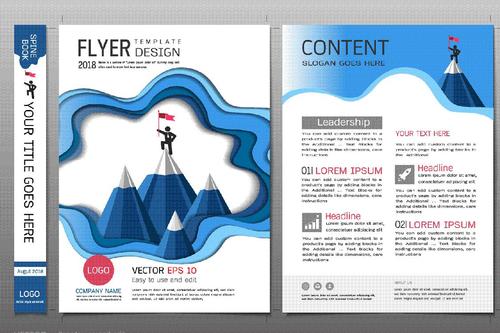 Business brochure flyer design template vector 10
