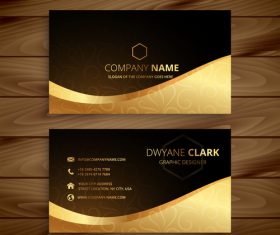 Business card template gold with black vector