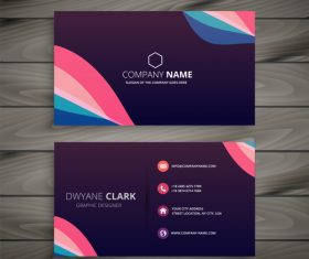 Business card template purple abstract vector