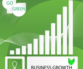 Business growth infographic green vector