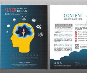 Business startup flyer with brochure template vector 02