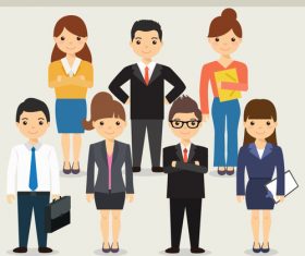 Business work team character cartoon vector