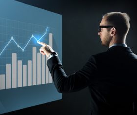 Businessman using virtual technology Stock Photo 06