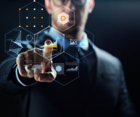 Businessman using virtual technology Stock Photo 12