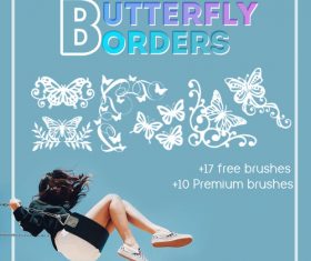 Butterfly Borders Photoshop Brushes