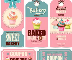 Cake pastry label vector material