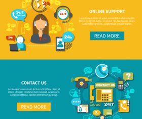 Call center banners vector