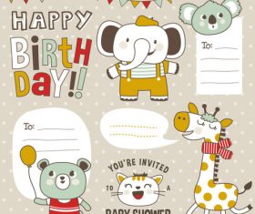 Cartoon animal illustration design vector material