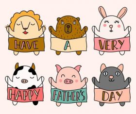 Cartoon animals and letters vector