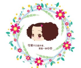 Cartoon avatar wreath vector