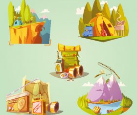 Cartoon camping creative illustration vector