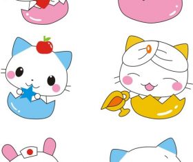 Cartoon cute cat vector