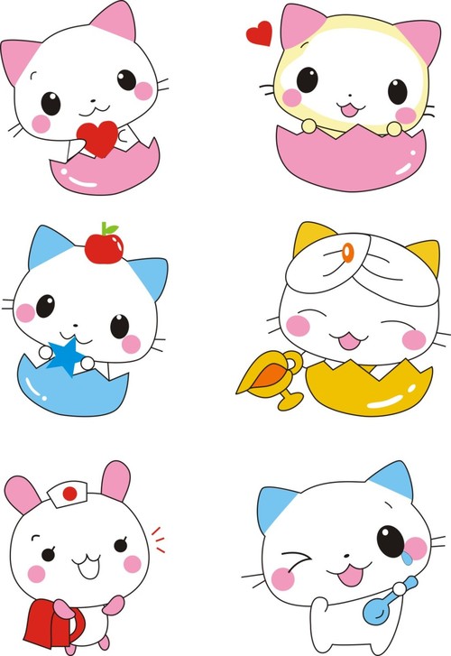 Cartoon cute cat vector