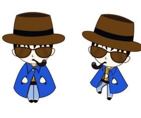 Cartoon detective character vector