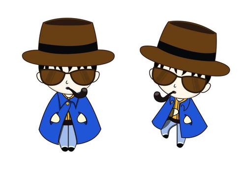 Cartoon detective character vector