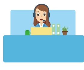 Cartoon female customer service vector
