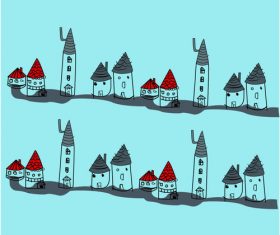 Cartoon hand drawn vector house