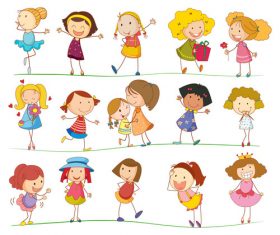 Cartoon happy girl design vector