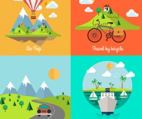 Cartoon landscape illustration vector design