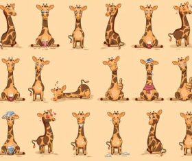Cartoon long deer expression vector material