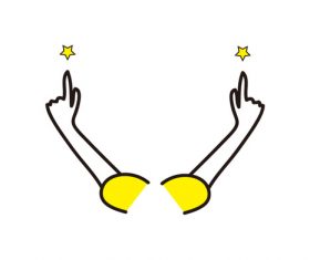 Cartoon material character gesture vector