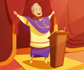 Cartoon missionary illustration vector