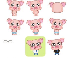 Cartoon pig vector avatar