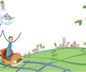 Cartoon playground character vector