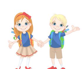 Cartoon primary school student vector